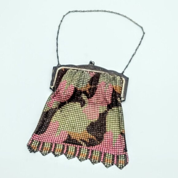 Antique 1920s Whiting & Davis Art Deco Metal Mesh Flapper Purse - Picture 2 of 9